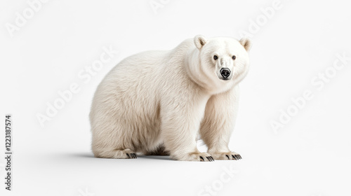 Polar Bear Standing on Transparent Background photo