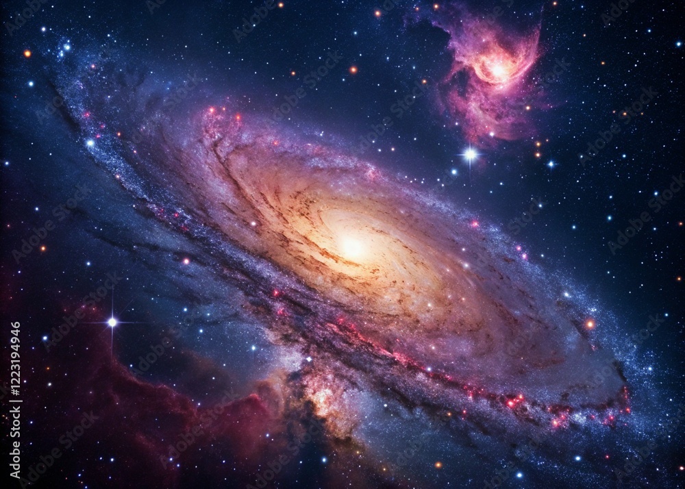 Fototapeta premium Planets, stars and galaxies in outer space showing the beauty of space exploration