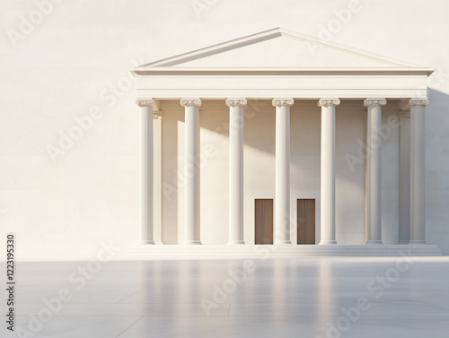 An Impressive Historic Edifice Featuring a Stunning Stone Facade and Graceful Columns, Radiating Timeless Elegance and Architectural Importance.