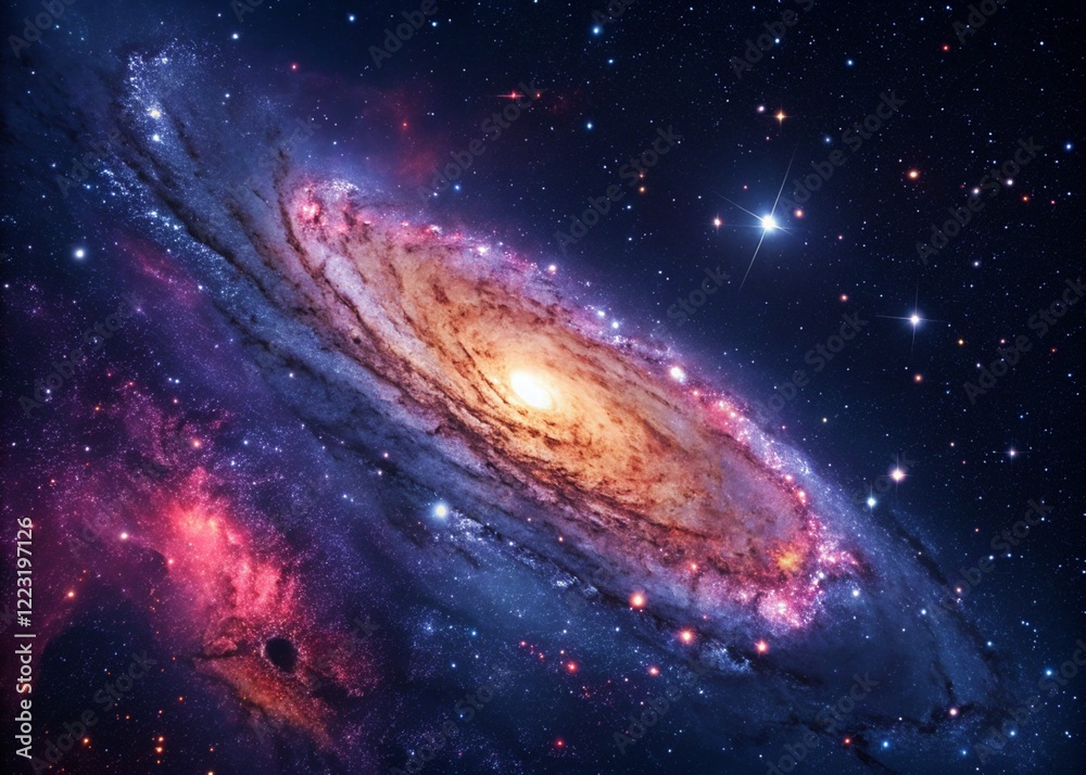 Fototapeta premium Planets, stars and galaxies in outer space showing the beauty of space exploration