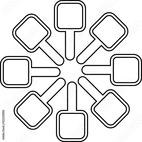 Raclette Pan Set Top View Flat Vector Illustration