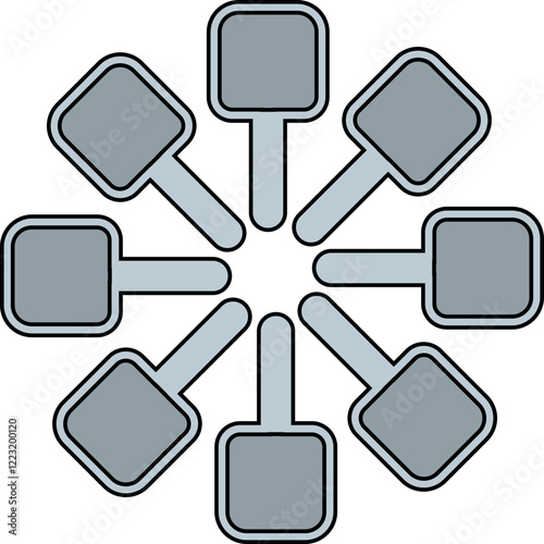 Raclette Party Geometric Shapes Food Icons Set Colour