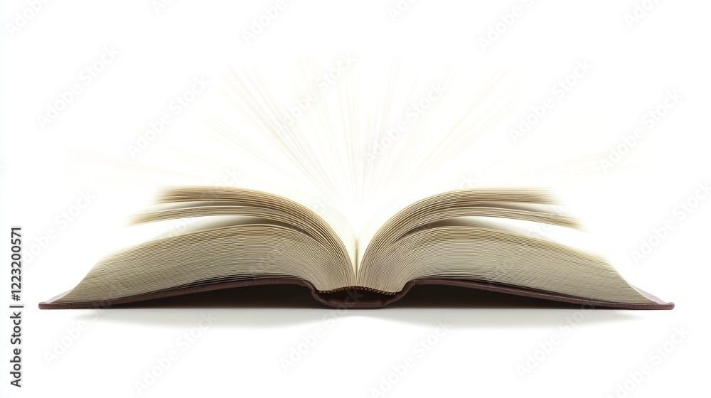An open book with pages fluttering in the air conveys the idea of knowledge and imagination. It symbolizes exploration of ideas and stories. Generative AI An open book with pages fluttering in the air conveys the idea of knowledge and imagination. It symbolizes exploration of ideas and stories. Generative AI
