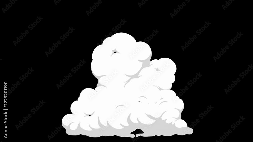 2D FX SMOKE Elements motion graphics hand-drawn animations of cartoon smoke effects. Alpha channel included .4K video.