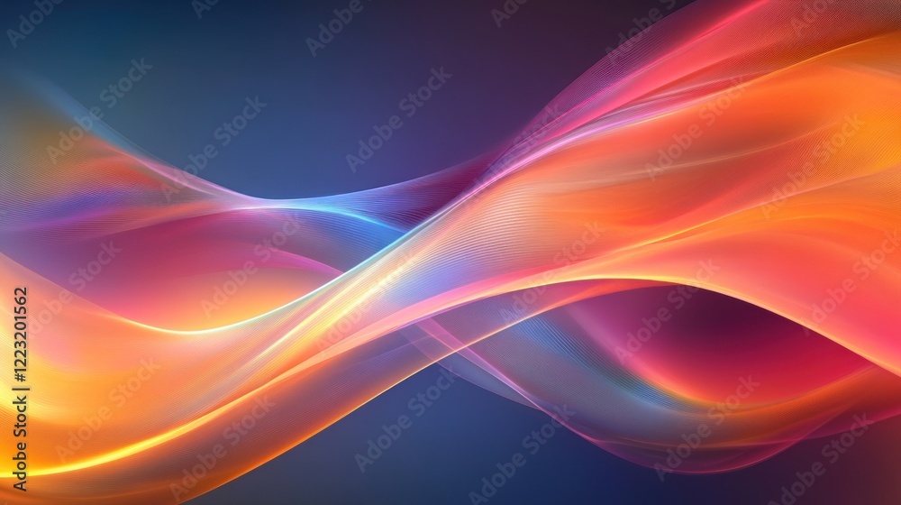 Naklejka premium Abstract waves of color blending in a smooth, flowing design.