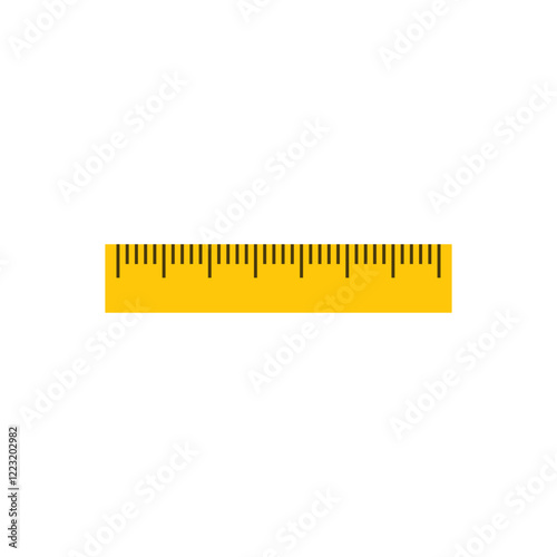 Yellow Ruller icon, tool sign. Vector editable design element isolated on white.
