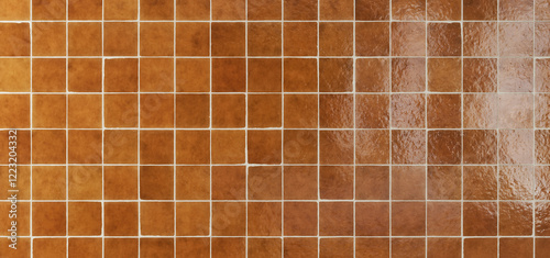 Fototapeta Naklejka Na Ścianę i Meble -  Orange Tile Texture 3D Rendering Illustration