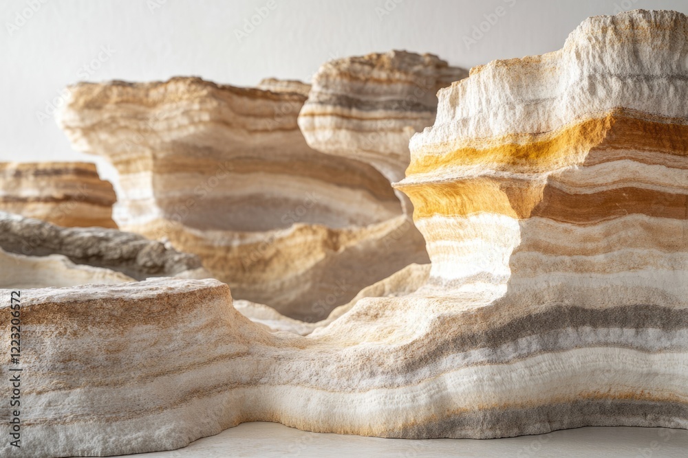 custom made wallpaper toronto digitalAbstract layered rock formations, showcasing diverse textures and earthy tones in a minimalist style.