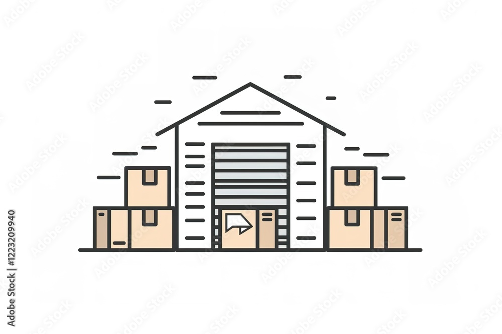 Warehouse with boxes ready for shipping Warehouse with boxes ready for shipping