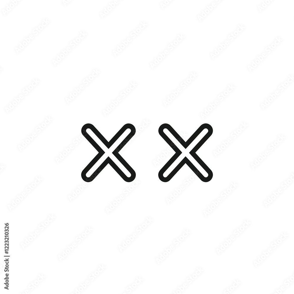Fototapeta premium Two simple cross mark icons on white background
