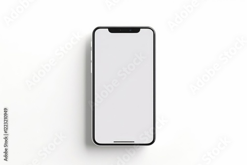 Mobile Phone Black and Silver Colored Design Concept. Empty mobile screen. Isolated on white background.