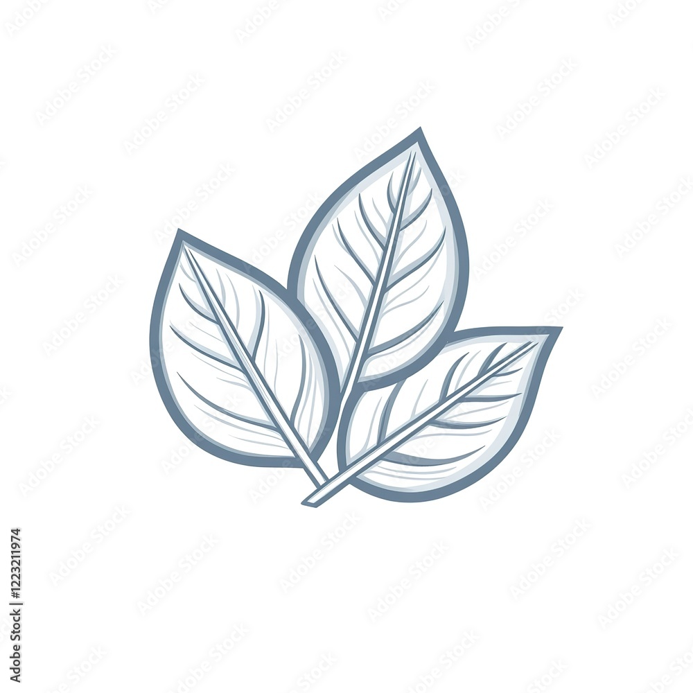 Three stylized leaves, nature design element Three stylized leaves, nature design element