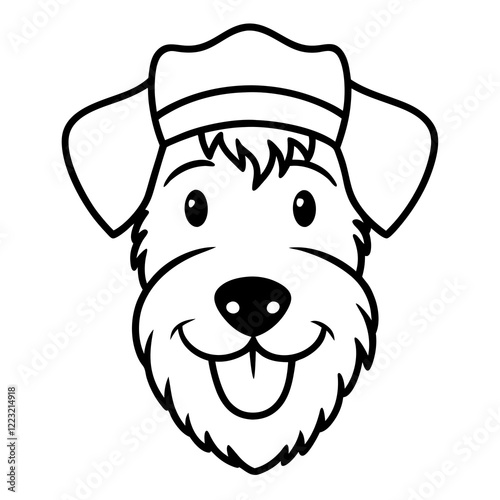 Funny airedale terrier dog head vector art 