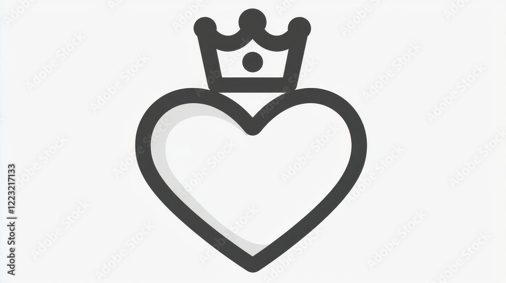 Regal Heart Icon A Crown Upon a Heart Royalty Love and Luxury Graphic Design Regal Heart Icon A Crown Upon a Heart Royalty Love and Luxury Graphic Design