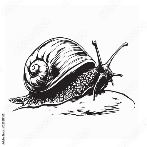 Snail Vector Image. Snail Stock Illustration isolated on white background.