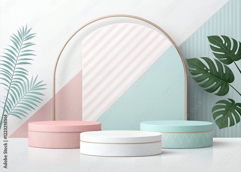 cosmetic cream and leaves background with abstract pink shapes. Perfect platform for showing your products. cosmetic cream and leaves background with abstract pink shapes. Perfect platform for showing your products.