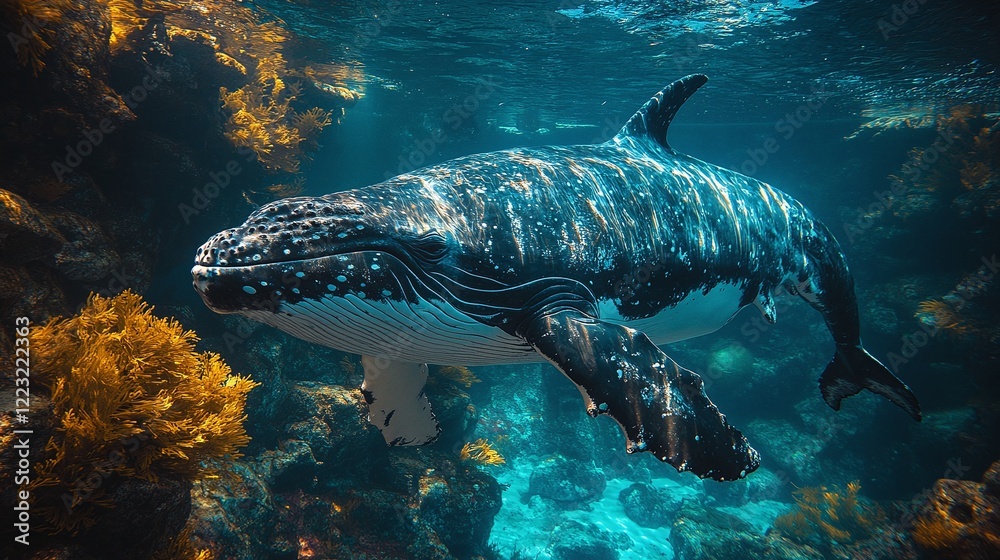 Fototapeta premium whale in the aquarium 