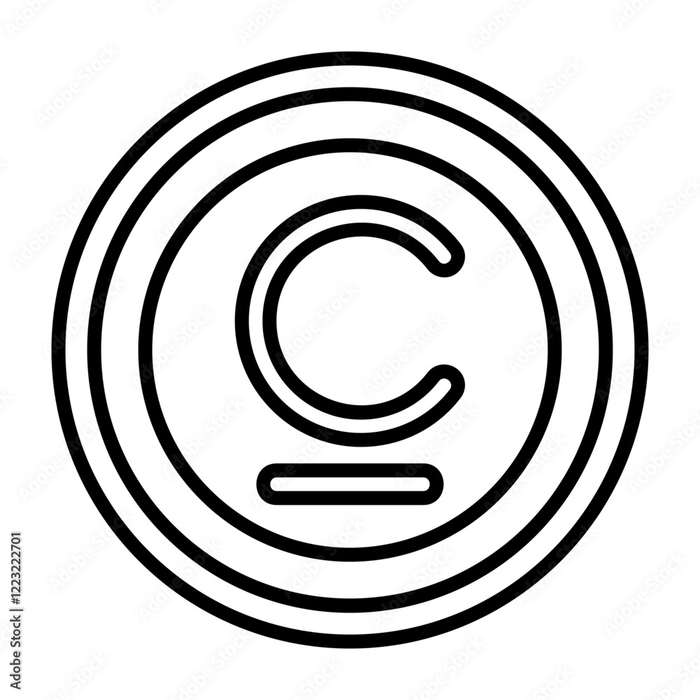 Kyrgyzstani Som Outline Style Icon Design Kyrgyzstani Som Outline Style Icon Design