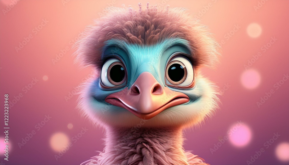 Fototapeta premium Niedlicher Vogel Strauß