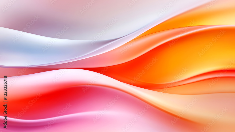 Fototapeta premium Colorful abstract waves flowing gently creating smooth shapes