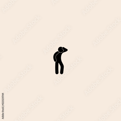 Tired man icon flat vector design. 