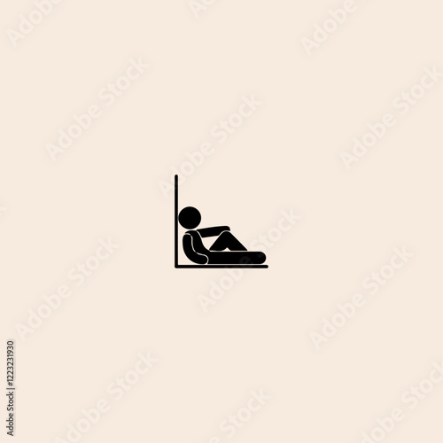 Tired man icon flat vector design. 