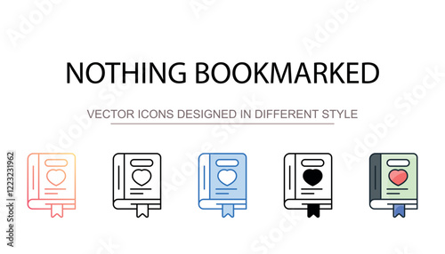 Nothing Bookmarked icon design with white background stock illustration
