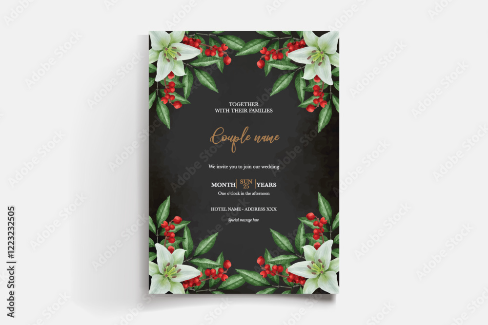 Obraz premium floral bridal shower invitation templates