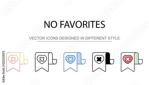 No Favorites icon design with white background stock illustration