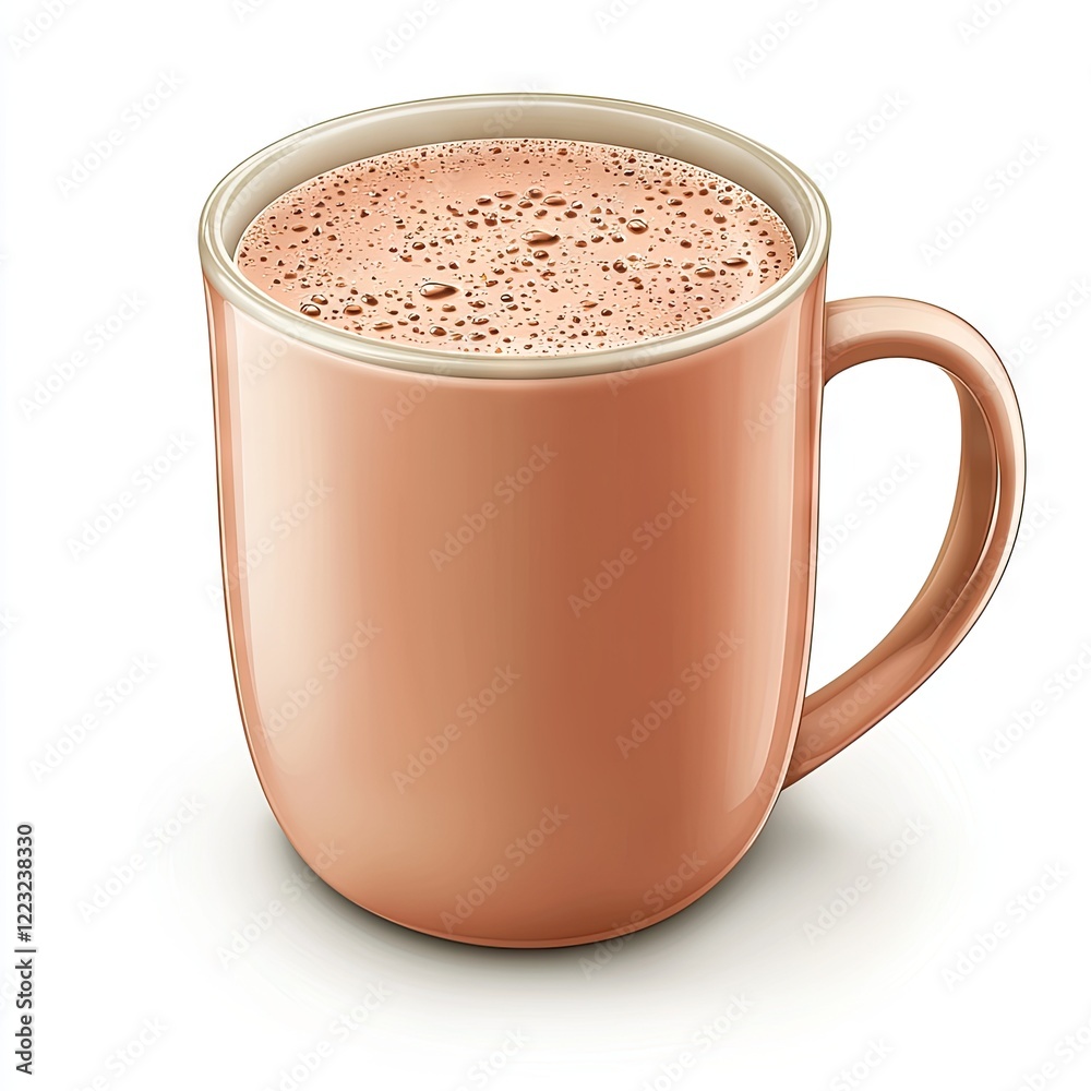 Fototapeta premium Warm cocoa drink in mug, isolated. Perfect for winter beverage ads