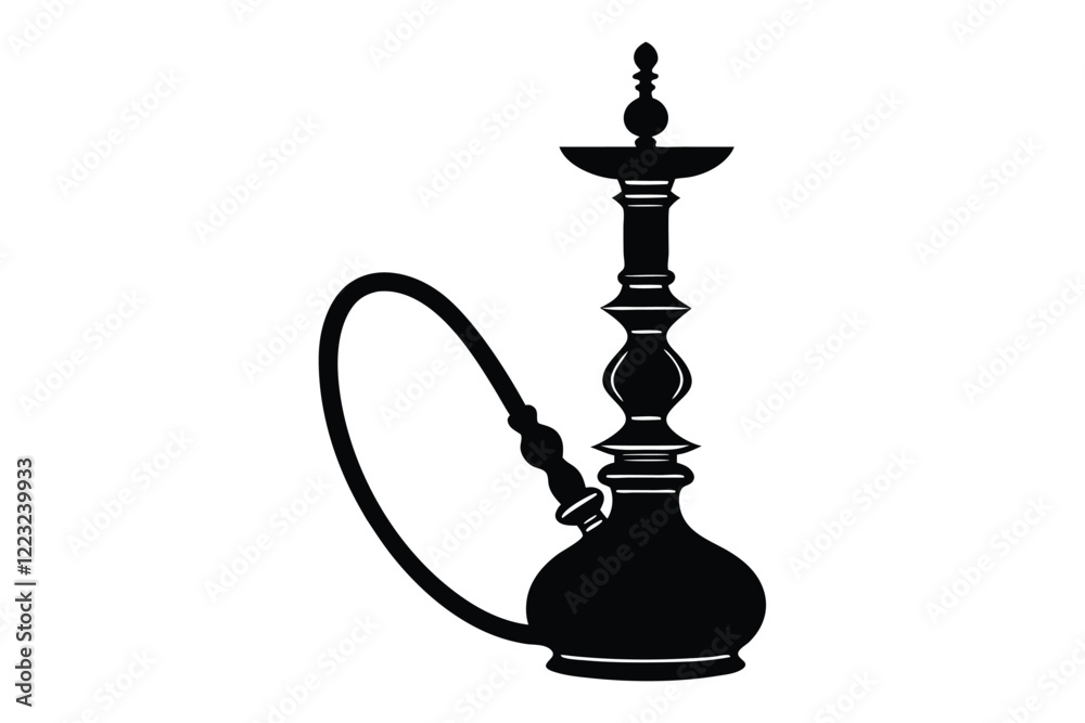Fototapeta premium Hookah silhouette art illustration2.eps