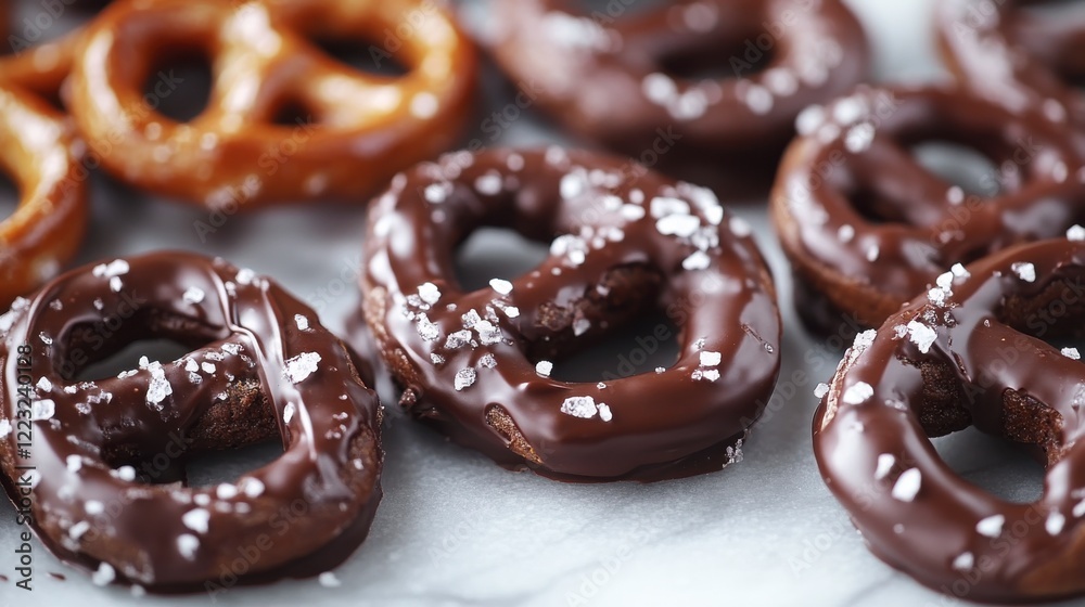 Chocolate-covered pretzels with salt Chocolate-covered pretzels with salt