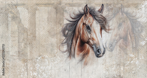 Wallpaper Mural Beautiful horse. Illustration can be used as wallpaper, poster, decoration	 Torontodigital.ca