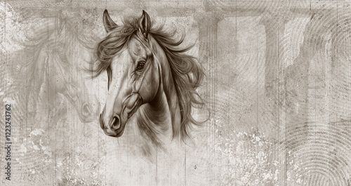 Wallpaper Mural Beautiful  horse. llustration can be used as wallpaper, poster, decoration	 Torontodigital.ca