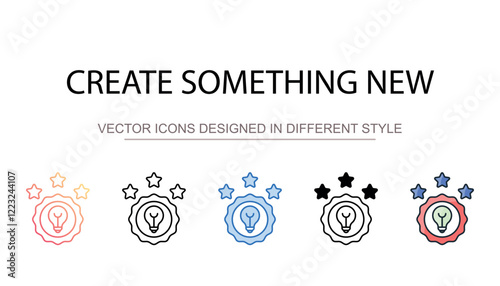 Create Something New icon design with white background stock illustration