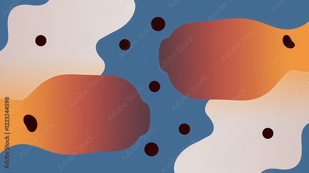 Fototapeta premium Abstract Art with Blue, Orange, and Black Elements
