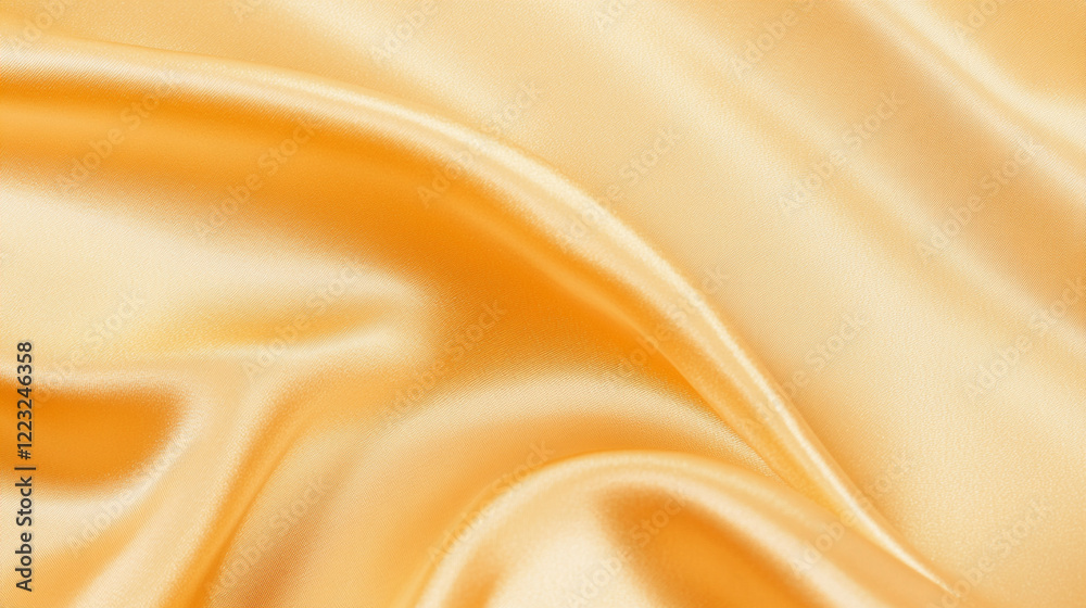 Fototapeta premium A close-up of cream-colored silk satin, softly crumpled, with an understated, luxurious elegance.