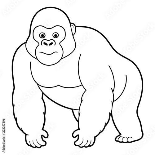 Gorilla Outline Coloring Book Fun and Educational Printable Pages for Kids and Adults