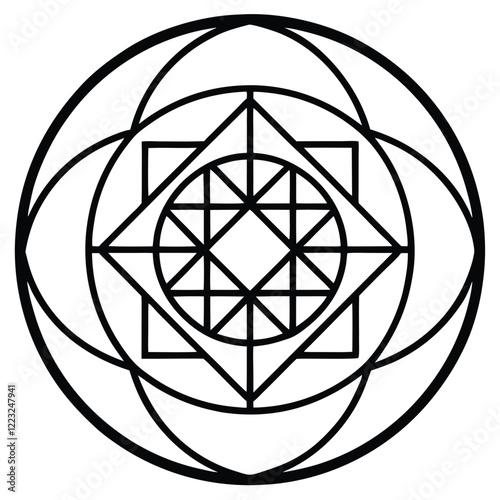 A modern circular logo featuring a single monogram letter in the center, surrounded by decorative line art flourishes for an elegant and timeless look.

