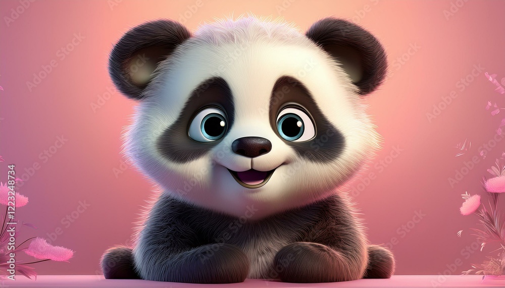 Naklejka premium Niedlicher Pandabär
