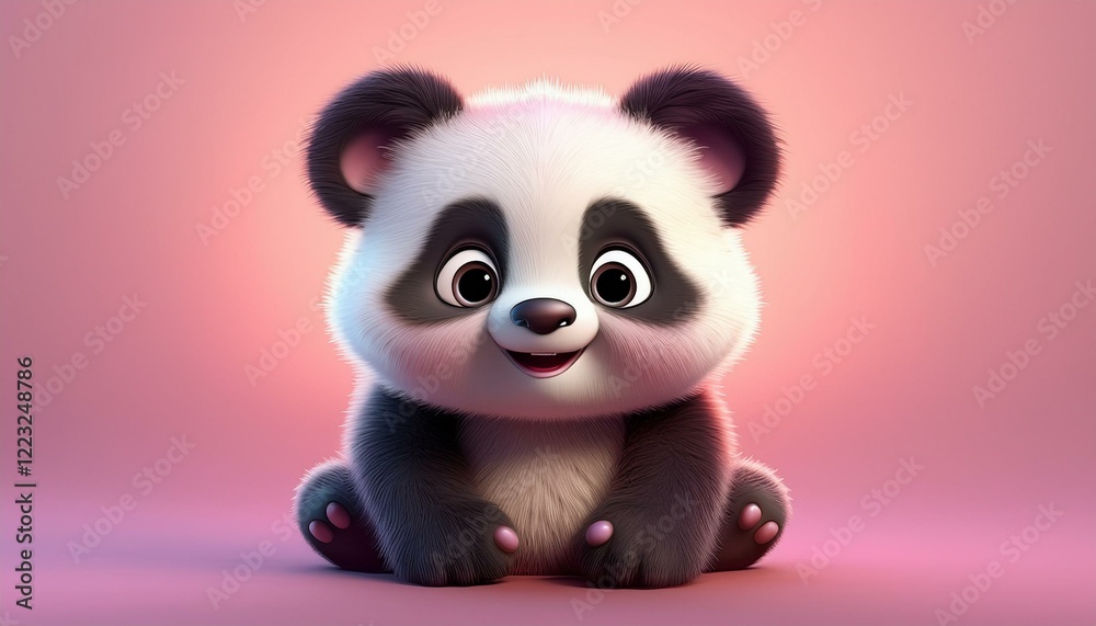 Naklejka premium Niedlicher Pandabär