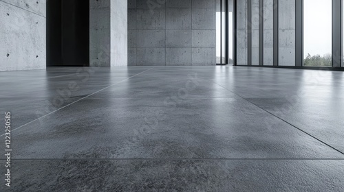 Wallpaper Mural Modern concrete building interior, spacious room, large windows, outdoor view, architectural design, real estate Torontodigital.ca