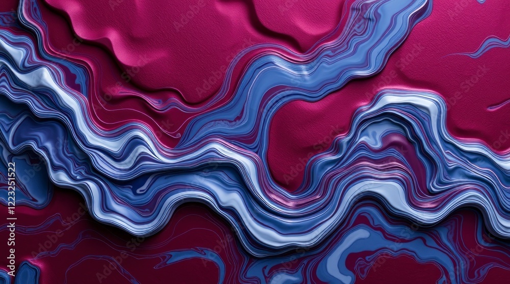 An elegant 3D abstract design with flowing patterns of blue and white, like liquid marble and clouds. An elegant 3D abstract design with flowing patterns of blue and white, like liquid marble and clouds.