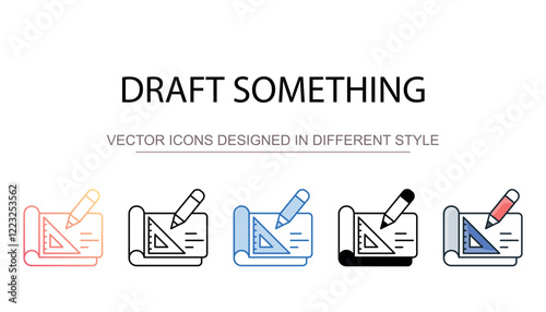 Draft Something icon design with white background stock illustration