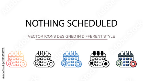 Nothing Scheduled icon design with white background stock illustration