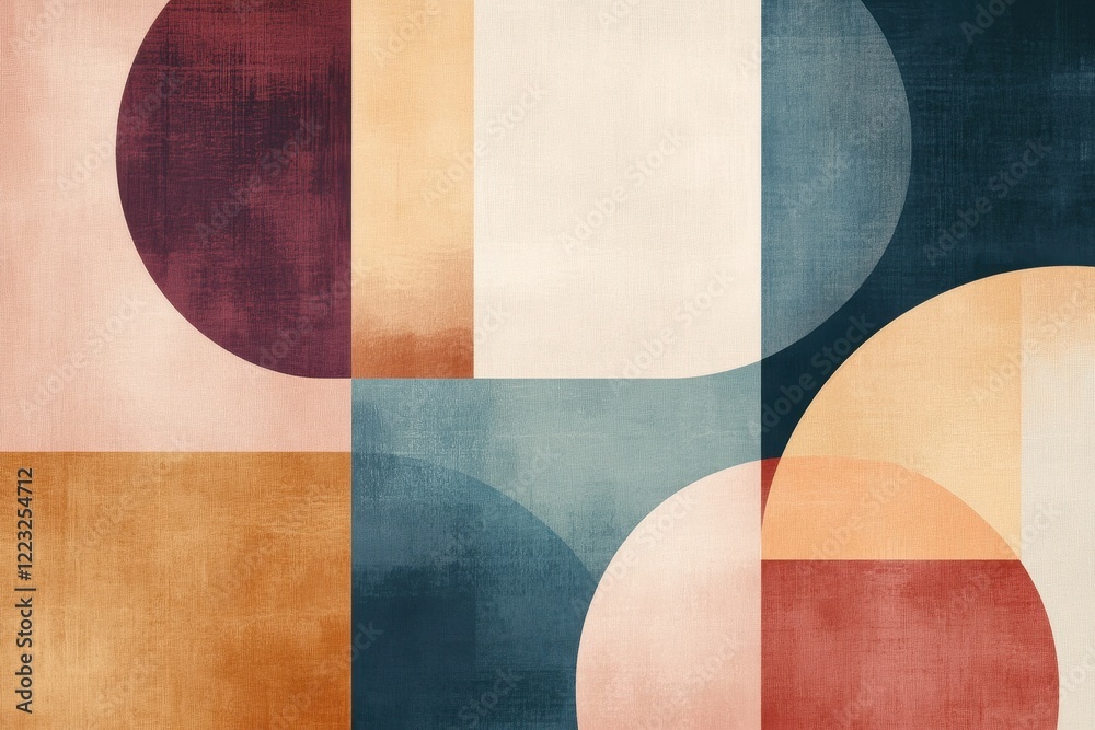 Abstract Geometric Composition in Earthy Tones Abstract Geometric Composition in Earthy Tones