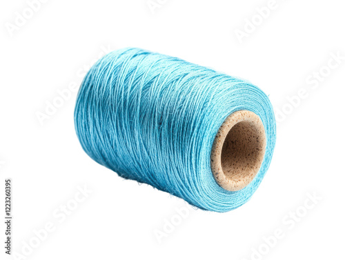Isolated Spool of Blue Thread