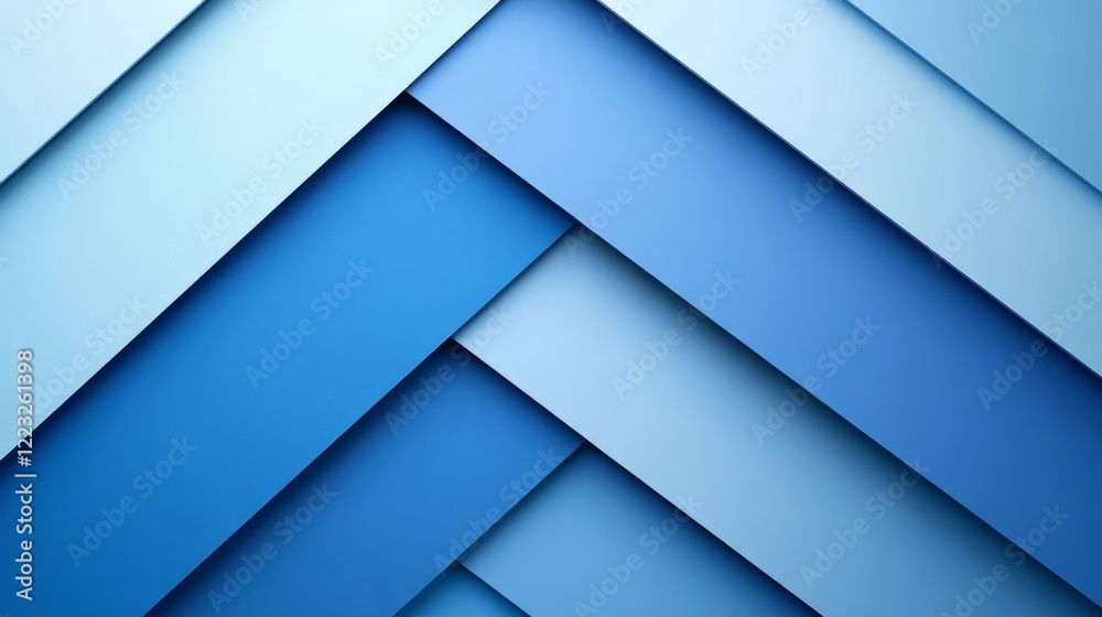 Abstract blue geometric pattern; layered diagonal shapes. Abstract blue geometric pattern; layered diagonal shapes.