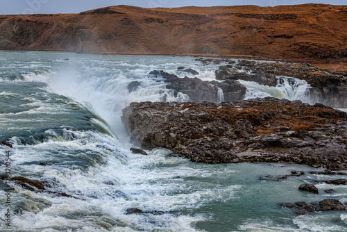 Obraz na płótnie Urridafoss waterfall with cascades in the national park in the west of Iceland w salonie