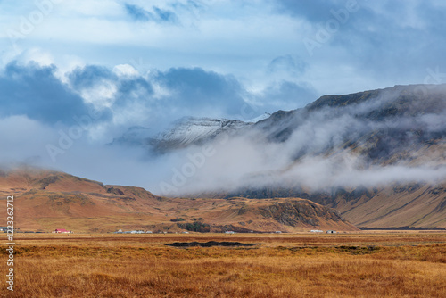 Obraz na płótnie Fascinating autumn landscape around Irrafoss on the island of Iceland w salonie